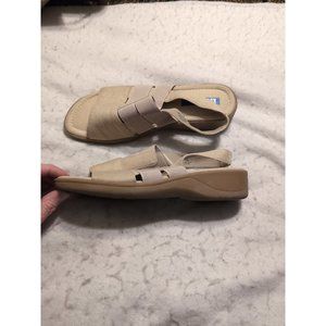 Keds Beige Canvas Slingback Wedge Sandals Size 8.5